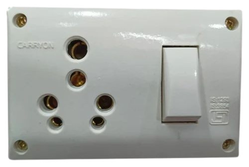 White Electric Switch - New 10A One Way Operation | Good Quality, Plastic Material