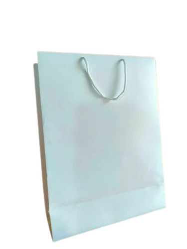 White Paper Bag - 2 Kg Capacity | Biodegradable, Moisture Proof, Recyclable, Plain Style with Rope Handle