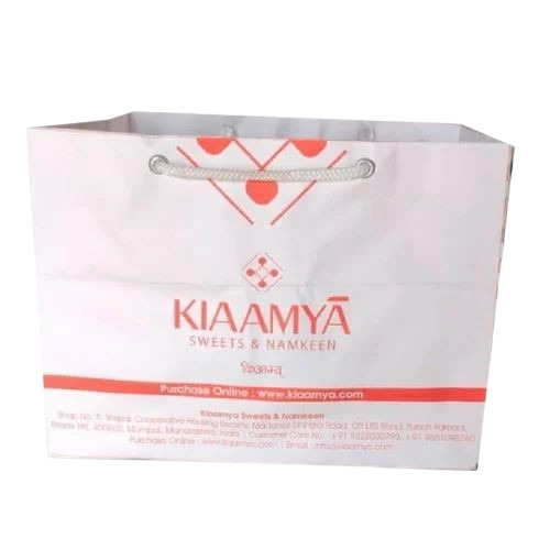 White Printed Paper Bag By Appy Paper Co.