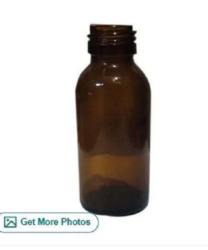 50ml Amber Glass Bottle - Glass Material, Round Shape, Amber Color | Plain Pattern, New Product, Tested for Quality Standards