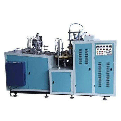 Automatic Paper Cup Making Machine - 0-300 ML Cup Size, 500+ Pieces/Hour Capacity | Electric Power Source, Color Coated Finish, 1 Year Warranty