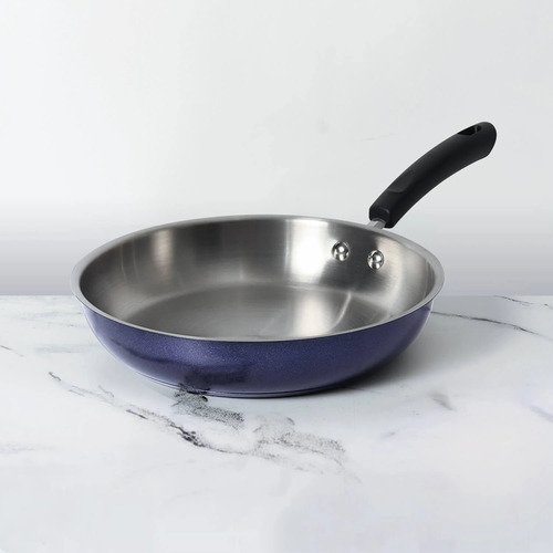 Fry Pan - Aluminum Alloy, Multi Color, ISI Certified | Round Shape, CD Bottom, Frypan Interior Coating