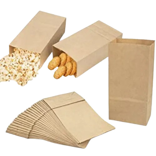 Imported Kraft Paper Carry Bag - 21x33x15 cm, Brown Color | Biodegradable, Moisture Proof, Recyclable - 2Kg Capacity