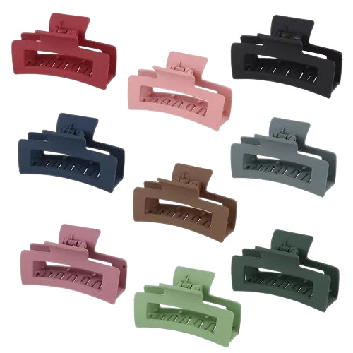 Matte Hair Clutcher - Plastic Material Multicolor Design | Fancy Accessory for Women Suitable for Parties and Weddings Ideal for All Age Groups