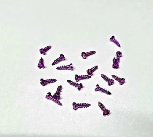 Mini Screw Titanium Self Tapping Maxillofacial Implants - Titanium Alloy, 1.5x4mm, Round Shape | Medical Grade, Multiple Colors, Orthopedic Implant