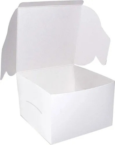 Burger Packaging Box - 4.6x4.6x3.1 Inch, 290 gsm B Material, Durable White Design