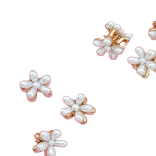 Pearl Hair Clip - Plastic Material, White Color | Stylish Accessory for Women, Perfect for Parties and Weddings, Features Plain Pattern