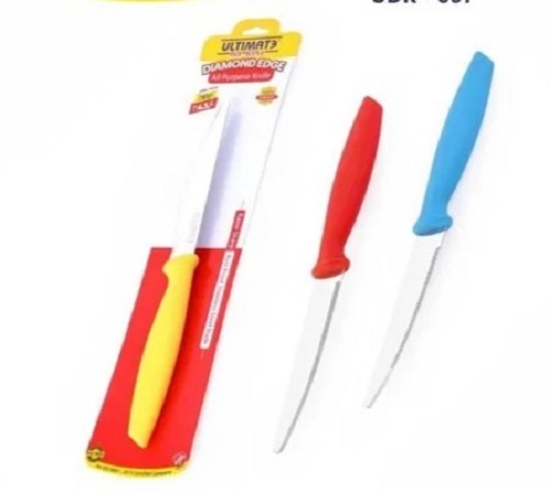 Plastic Handle Kitchen Knife - Stainless Steel Blade, Various Sizes Available, Comes in Various Colors - Lightweight Design, Tested Quality Standards, Good Gripping
