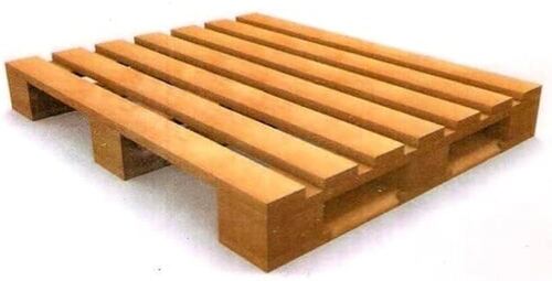 Wooden Pallets - Loadable 10-15 Feet, Brown Color | Durable Double Faced, 2-Way Entry