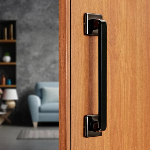 Door Pull Handle - Zinc Alloy, Black Finish | Ergonomic Design for Easy Opening and Closing, Versatile for Residential and Commercial Use