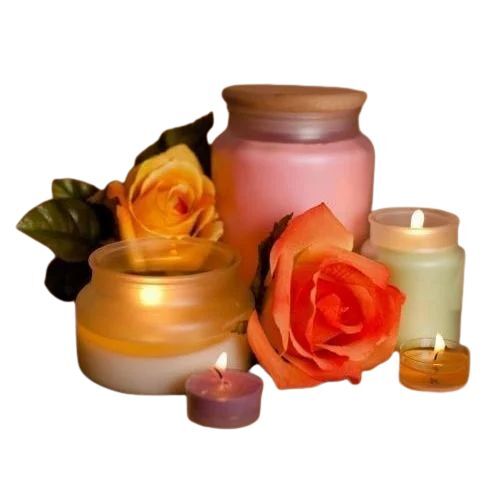 Flower Fragrances Candles - Paraffin Wax, Aesthetic Floral Designs, Multi Color | Relaxing Aroma, Long Burn Time, Flameless, Eco-Friendly