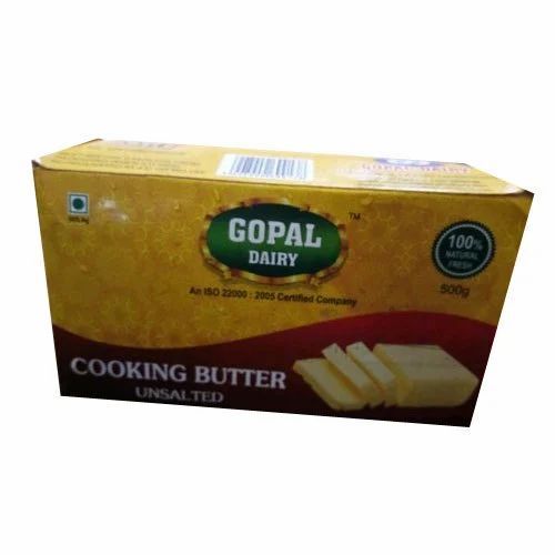 Gopal Dairy Unsalted Butter - 500 Grams, Yellow Color, Fat Content 0.1g | Suitable for Adults, Children, and Old-Aged