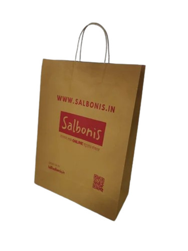 Printed Paper Bag - 3 Kg Capacity, Brown Color | Biodegradable, Moisture Proof, Recyclable