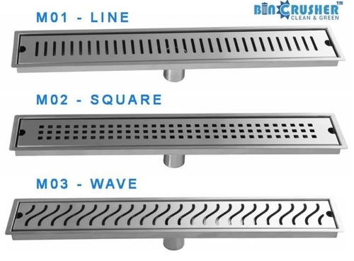 Shower Channel Drain - Stainless Steel, Rectangular Silver Finish | Effective Drainage, Corrosion Resistant, Anti-Slip Surface, Easy Installation, Low Maintenance