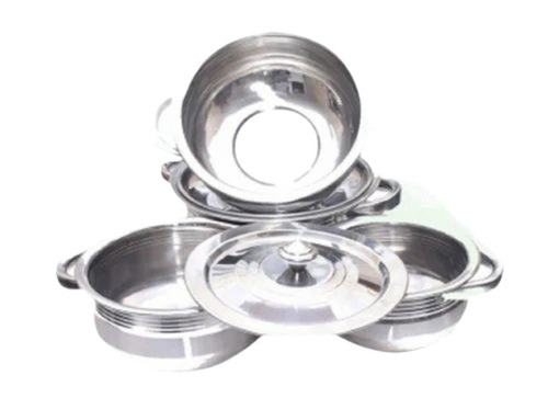 Stainless Steel American Dish Cookware Set - Stainless Steel, Oval Shape, Silver Color, Polished Finish | Good Quality, New Condition, Metal Material