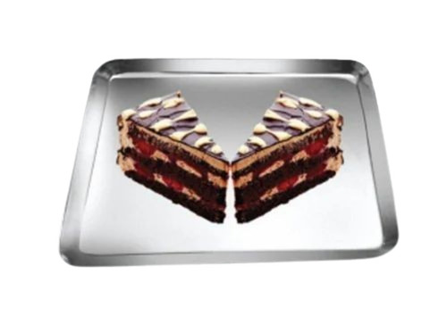 Stainless Steel Cake Tray - Square, Polished Silver Finish | Durable, Long Lasting Quality for Hotels