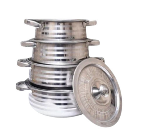 Stainless Steel Indigo Dish Cookware Set - Stainless Steel, Oval, Silver Color, Good Quality, Polished Surface Finish | Metal Type: Stainless Steel