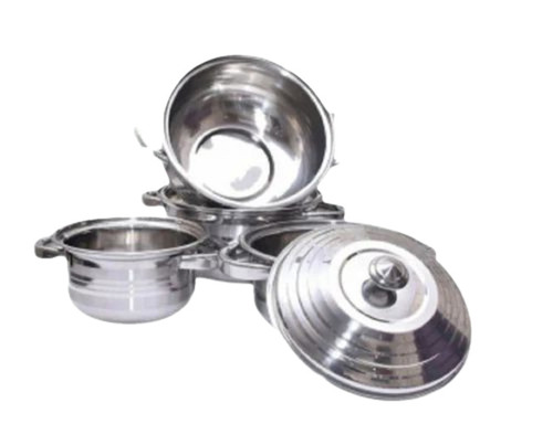 Stainless Steel Swiss Bowl Cookware Set - Silver Oval, Polished Finish | High-Quality Metal, Durable New Design, Ideal for Culinary Uses