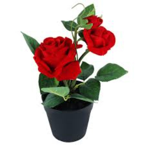 Artificial Red Rose - Plastic Material, Multiple Sizes | Lifelike Petals, Fade-resistant, Easy To Clean, Perfect For Gifts And Home Decor