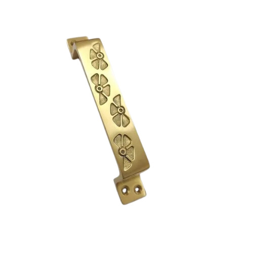 Brass Wardrobe Cabinet Pull Handle - 6 Inch, Matt Finish | Golden Color, Rust Free, Rectangular Shape, Box Packaging