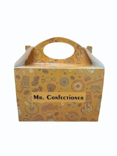 Cake Packaging Box - 500 Gram Capacity, Square Shape, 300 GSM Duplex Paper, Multicolor Printed Design, Without Window