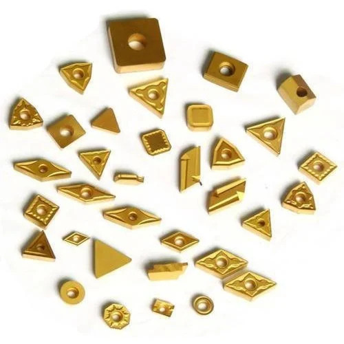 CNC Insert - Carbide Material, 60mm Size, Polished Surface | Gold Color, 10 Grams Weight, Designed for CNC Machine Applications