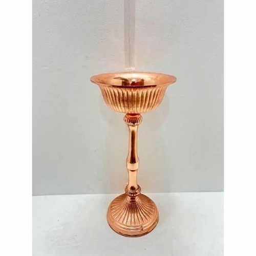 Metal Flower Vase - Medium Round Copper Design | Antique Effect, Customized Shapes, Multiple Colors