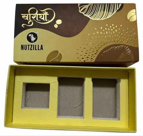 Dry Fruit Packaging Box - Cardboard, 150 x 50 x 90 mm, 3 Compartments | Rectangular Shape, Ideal for 1000 gms Storage