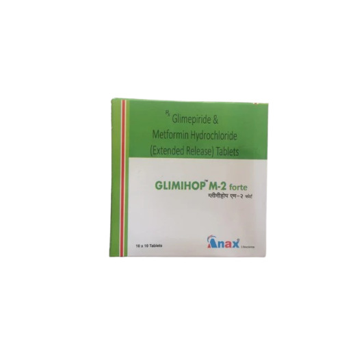 Glimihop M2 Forte Tablets - Glimepiride 2 mg + Metformin 1000 SR, Effective Blood Sugar Control, Lowers HbA1c Levels, Reduces Insulin Resistance and Diabetic Complications