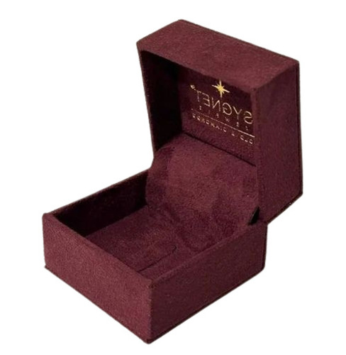 Maroon Suede Jewelry Packaging Box