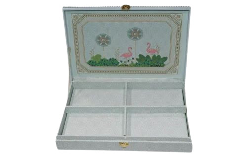 Mdf Dry Fruit Box - 500 gms Capacity, Rectangular Shape with 4 Compartments | Durable MDF Material for Organized Storage