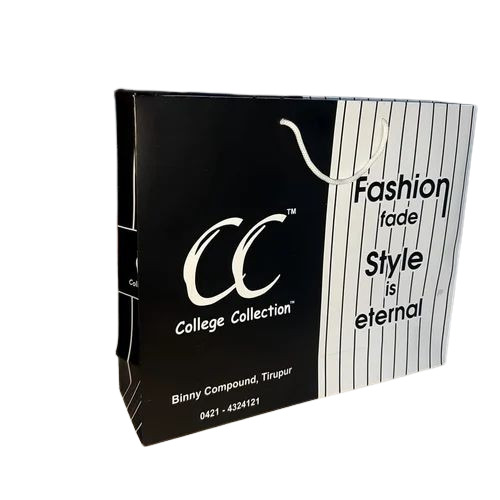 Printed Duplex Paper Shopping Bag - 800g to 1kg Capacity, 5-8mm Thick | Biodegradable, Moisture Proof, Recyclable, Rope Handle