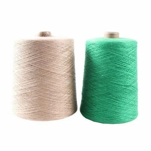 Viscose Staple Dyed Yarn - Impeccable Finish, Eco-Friendly & Durable | Green and White Color Perfect for Weaving, Embroidering, and Knitting