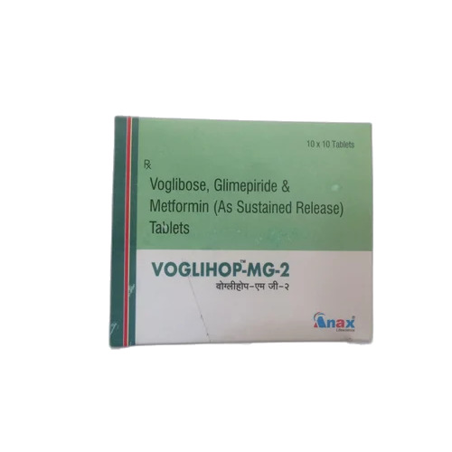 Voglihop MG-2 Tablets - Glimepiride 2 mg + Metformin 500 SR + Voglibose 0.2 mg | Triple-Action Diabetes Medication, Effective Blood Sugar Control, Reduces Insulin Resistance, Improves Glucose Tolerance, Easy to Administer