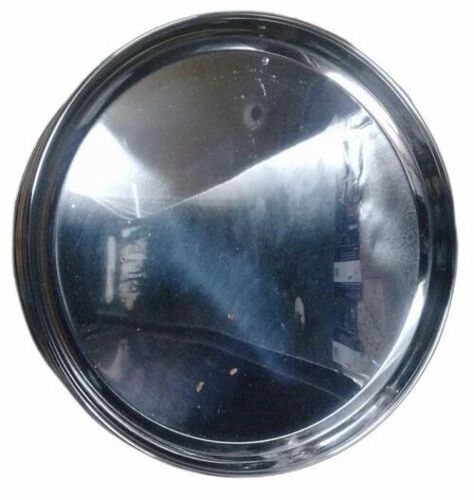10 Inch Stainless Steel Round Plate - 10 Inch Diameter, Silver Color | Long Lasting, Mirror Polish Finish, Plain Surface Design, Home Usage