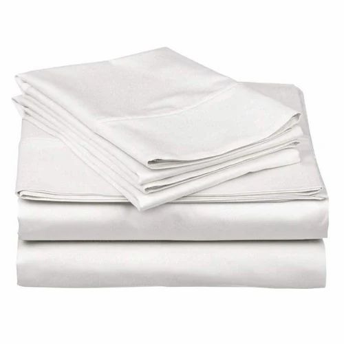 Cotton Plain Bedsheet Fabric For Hotels - Cotton 100 x 200 cm White | Washable Handwash Care New Condition Very Good Quality
