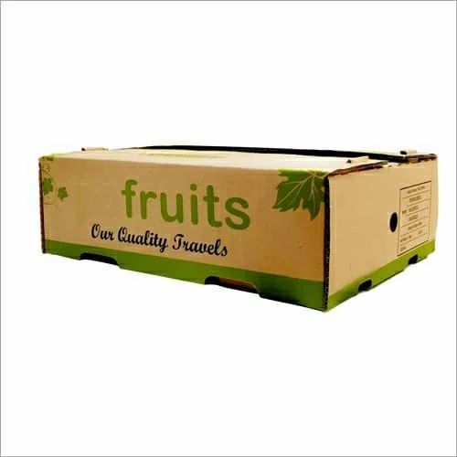 Fruit Packaging Boxes - Rectangular, Brown Cardboard Design | One Compartment, Printed Finish