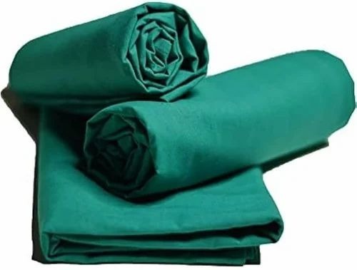 Green Bed Sheet - 100% Cotton, Single Size , Plain Washable for Hospital Use