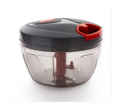 Plastic Vegetable Chopper - 500-650 ml Capacity, 200 Gram Weight, Corrosion Resistant | Black and Transparent Color, Durable Plastic Material