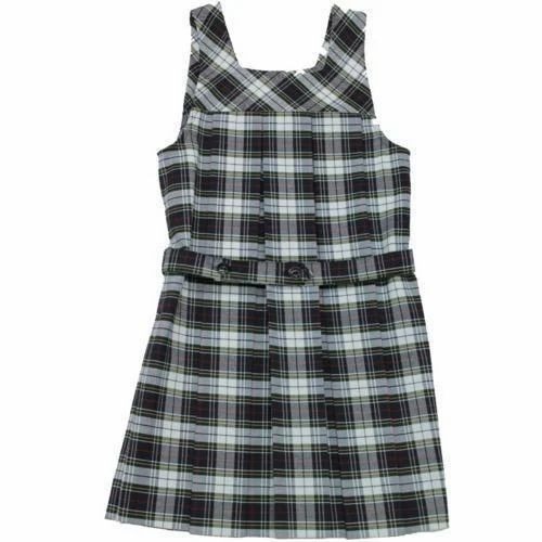 School Girls Tunics - Cotton, Size Small/medium/large | Breathable, Washable, Very Good Quality, Check Pattern, Sleeveless Design, Customizable Logo