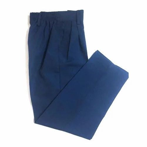 School Pant - Cotton, Sizes 12-24, Blue | Breathable, Washable, Unisex Fit, Customizable Design for All School Levels