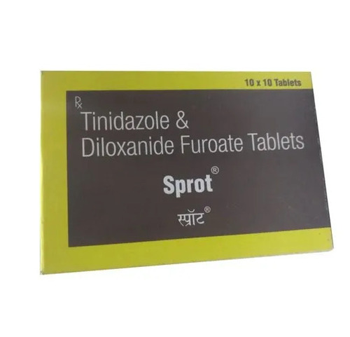 Sprot Tinidazole And Diloxanide Furoate Tablet - 10x10 Tablets, Anti-Infective Medicine for Diarrhoea and Dysentery Treatment, Prescription Only