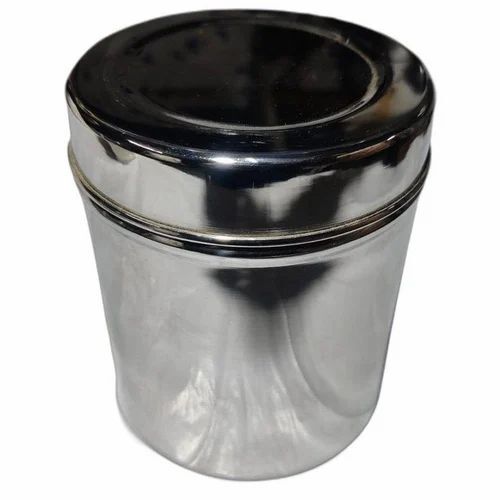 Stainless Steel Food Storage Container - 850 Ml Round Design, Polished Silver Finish, Long Lasting Quality For Home Use