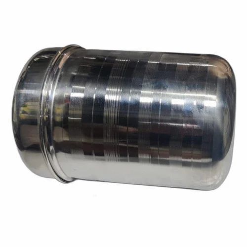 Stainless Steel Polished Container - 750 ml Capacity, Silver Color | Long Lasting, Round Shape, Polished Surface Finish for Home Use
