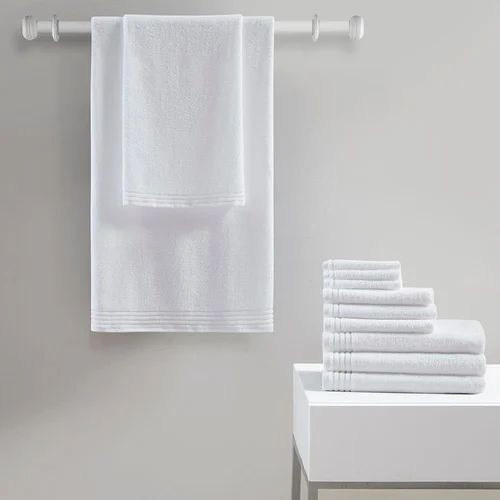 White Cotton Bath Towel - 100% Cotton, Regular Size, Eco-friendly Material | Plain Design, Ideal for Home and Hotel Use, Machine Washable
