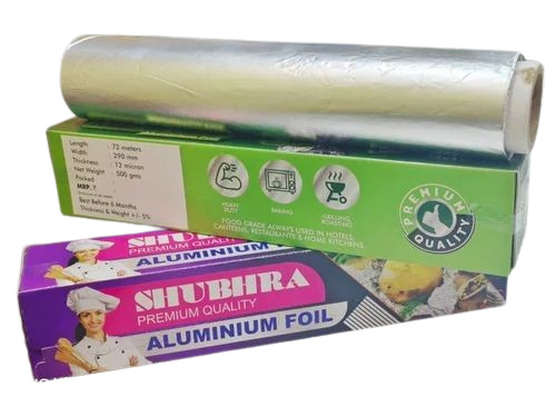 Aluminium Foil Roll - 72 Mtr Length, Silver Color | 500 Gram Packaging, Durable Aluminium Material, Versatile for Various Uses