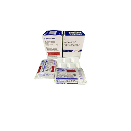 Azithromycin Tablets - 500mg, 10x5 Tablets Packaging | Anti-Infective Medication for Bacterial Infections, Prescribed for Respiratory Tract, Skin, Eye Infections, 24 Months Expiration