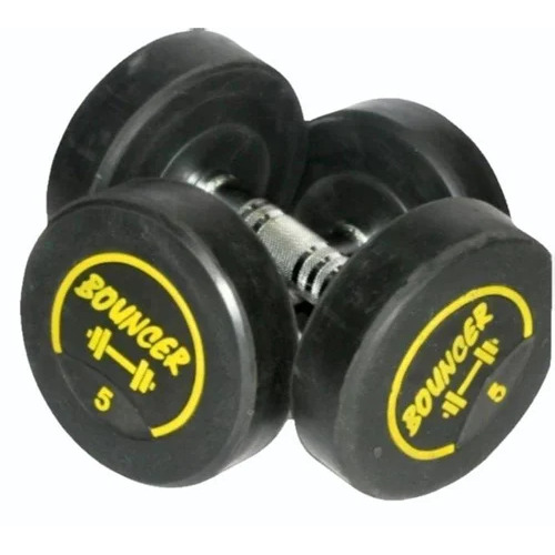 Fitrxx Bouncer Dumbbells - Rubber, 2.5kg to 45kg Range | Ergonomic Non-Slip Grip, Noise-Reducing, Designed for Full Body Strength Training