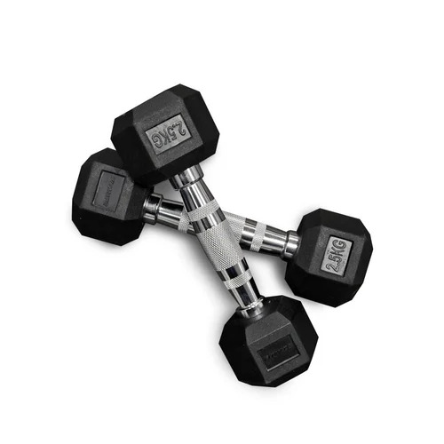 Fitrxx Rubber Coated Hexa Dumbbell Set For Full Body Workout - Application: Gain Strength