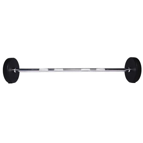 Fixed Weight Barbell - Steel & Rubber, 4 Feet Length, 7.5kg to 50kg | Arm Exercise Equipment for Muscle Gain & Strength Toning